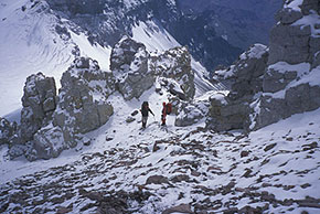Two BAI team members on the summit ascent
