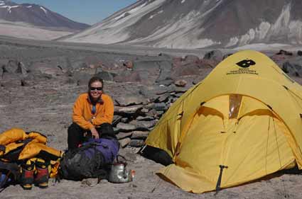 Leila waits for the team to return to Atacama Camp