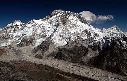 Our view from the summit of Lobuche - Looking toward Everest