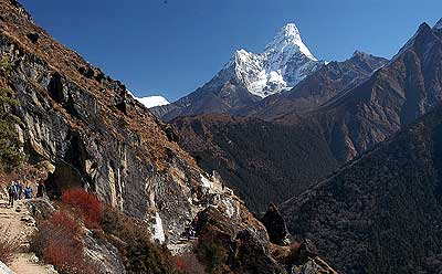Ama Dablam as seen from further down the valley