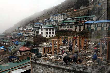 The village of Namche Bazaar