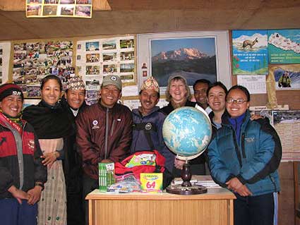 Karen and Min with school teachers from the Shree Himalaya Primary School