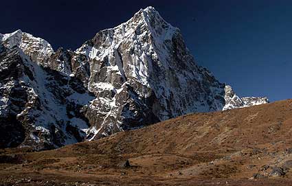 Our view of Cholatse from Lobuche Base Camp