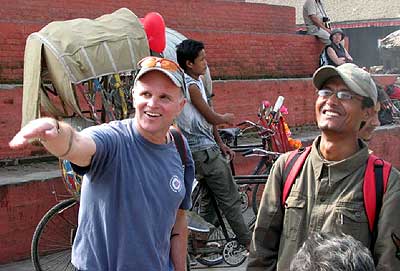 Jack experiencing Kathmandu culture