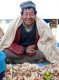 One of the colorful local traders