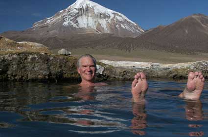 Sajama hot springs - is the team going to make time to enjoy the Sajama hot springs or return to La Paz?