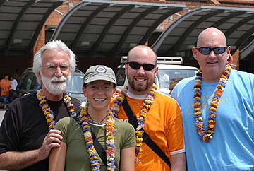 Wes, Shelley, Dan and Mark Garvin arriving in Kathmandu