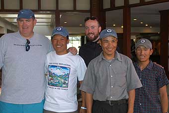 Our trekking guides saying goodbye to team members