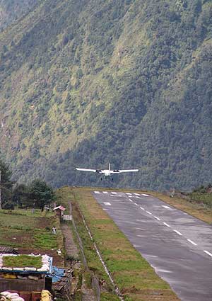 The amazing airstrip at Lukla, elevation 9600'