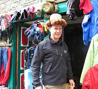 Richard doing some shopping in Namche