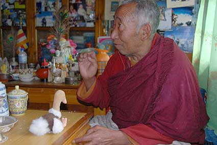 Lama Geshi introduces himself to Johnny