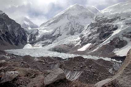 The final approach to Everest Base Camp