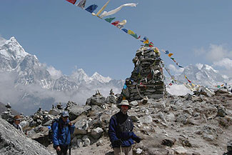 Sherpa memorial cairns