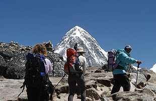 Climbing Kala Pattar with Pumori in the background