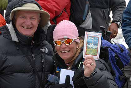 Doc and Jackie proud of making it all the way to Base Camp