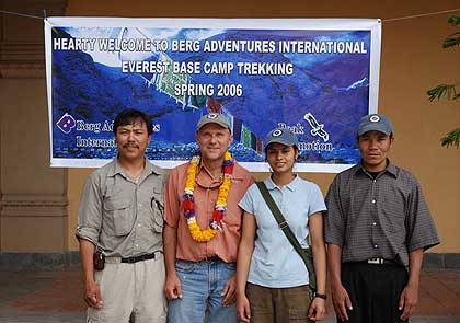 Berg Adventures banner at the Kathmandu Hyatt