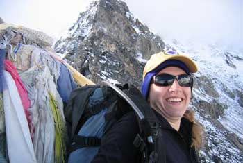 Karen on the summit of Kala Patar