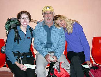 Libby, Jim and Maria at the airport in Lukla