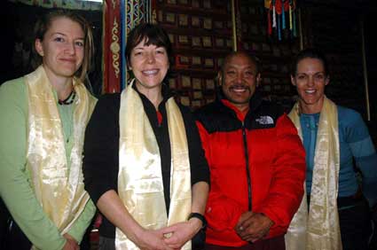 Karen, Maria and Cami with the Rinpoche