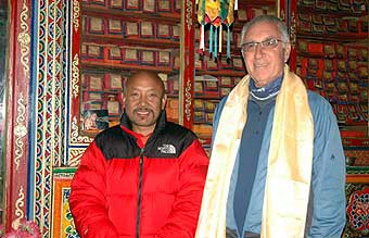 Jim with the Rinpoche at the Thame Monastery