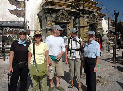 The group at Swayabunath or The Monkey Temple