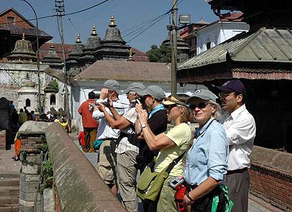 Snapping photos in unison, taking it all in