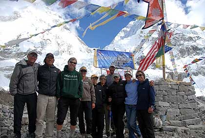 BAI trekkers and climbers together at Base Camp