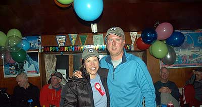 Michelle with her husband Karl on her 40th birthday in Gorak Shep