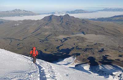 Mike climbs high on Cotopaxi