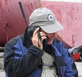 George calling his wife Janeen in Westbrook, Conneticut