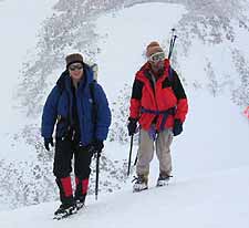 Karen and Yury close to the summit of Elbrus