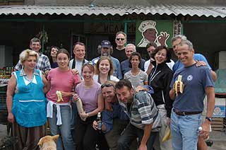 With our friends in the Caucasus mountains.