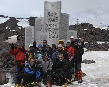 Group in front of Local WW2 Resistance Fighters memorial.