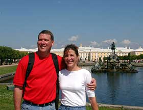 Steve and Jerri on their first day in Russia at the Summer Palace