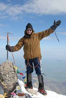 John celebrates on the summit!