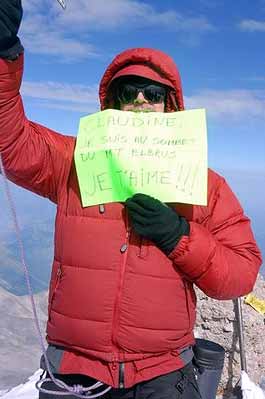 Patrick sends a message home - He’s earned his Elbrus shirt now!