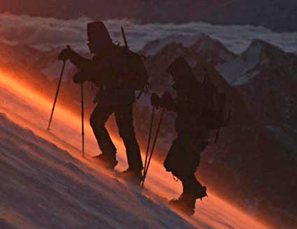 A sunrise start on Mt. Elbrus