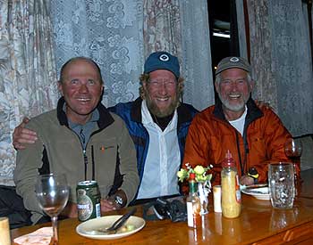 Wally, Dave, and Garry enjoy the comforts of Namche