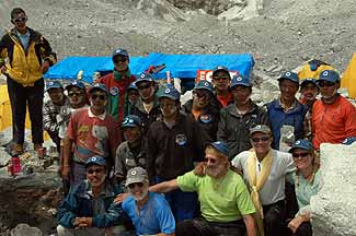 Climbers with the entire Sherpa team at the Puja