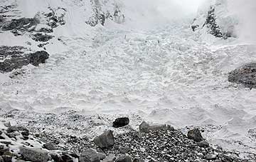 This was our view looking into the icefall, just before Michael and Dawa left