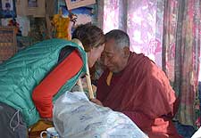 We always fondly remembered our "head butts" with Lama Geshi when he blessed us