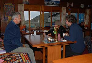 Michael, Rob and Jimmy pass the time by playing cards