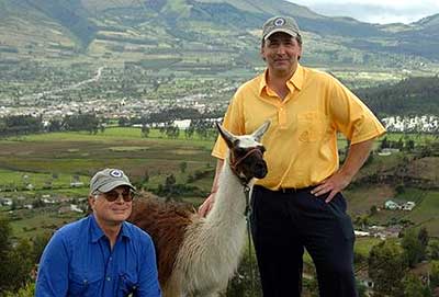 Richard and Carlos with a Llama