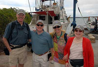 The gang - Bob, Mitchell, Leila and Francis visiting the village of Puerto Ayora