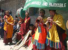 Monks celebrating