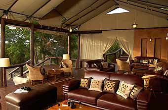 The lounge at the Serengeti Migration Camp