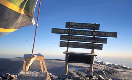 The summit of Kilimanjaro