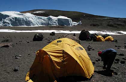 The crater on Kilimanjaro