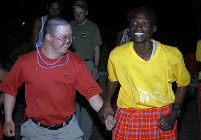 Matt gets some African dancing tips