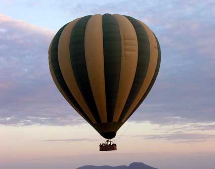 Viewing the Serengeti from a hot-air balloon